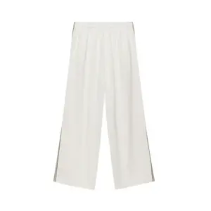 Mint Velvet White Side Stripe Wide Trousers